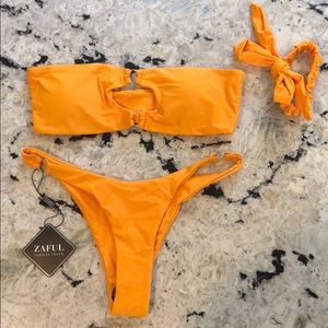 ZAFUL Ring Embellished Cutout Bandeau Bikini Set